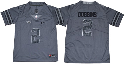 Buckeyes #2 J.K. Dobbins Gray New Alternate Legend Limited Stitched Youth NCAA Jersey - Click Image to Close